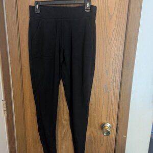 Gaiam Jogger Sweatpants w/Pockets Black Soft Stretch Activewear Casual-Women's S